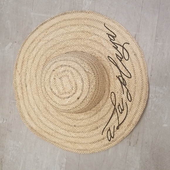💕MICHAEL STARS💕 Raffia Embroidered A La Playa Straw Floppy Hat NWT - Picture 1 of 11